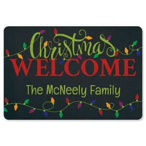 Holiday Lights Personalized Christmas Doormat