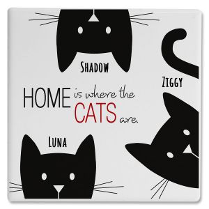 Personalized 3 Cats Coasters