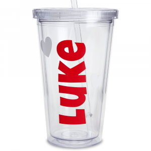 Acrylic Personalized Beverage Cups with Heart