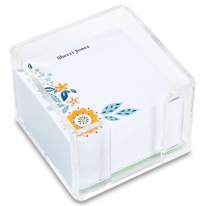 Personalized Scattered Flowers Notes in a Cube