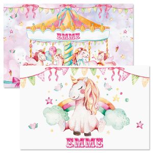 Personalized Unicorn Carousel Kids' Placemat