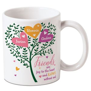 Joy to the Heart Personalized Mug - 3 Friends