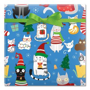 Christmas Cats Jumbo Rolled Gift Wrap