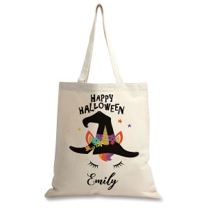 Witches Hat Halloween Personalized Canvas Tote