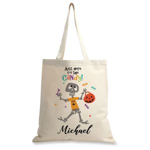 Skeleton Personalized Canvas Tote