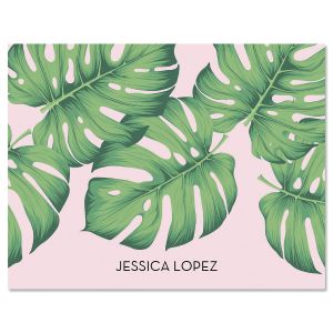 Pink Palms Folded Note Cards