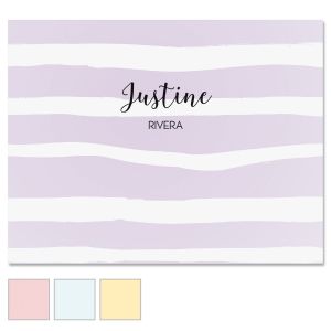Pastel Island Stripes Folded Note Cards