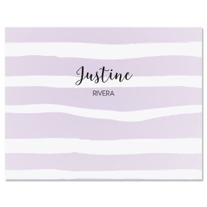 Purple Pastel Island Stripes Folded Note Cards