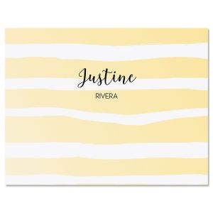 Yellow Pastel Island Stripes Folded Note Cards