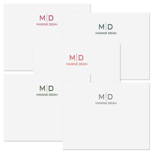 Amala Ikat Personalized Monogram Folded Note Cards