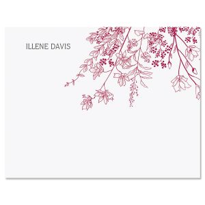 Plum Floral Folded Note Cards