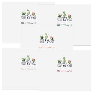 Mini Succulents Folded Note Cards 