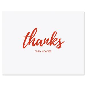 Simple Thanks Red Folded Note Cards