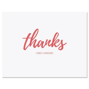 Simple Thanks Pink Folded Note Cards