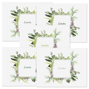 Botanical Watercolor Wreath Folded Note Cards