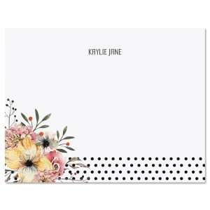 Floral Dots Folded Note Cards