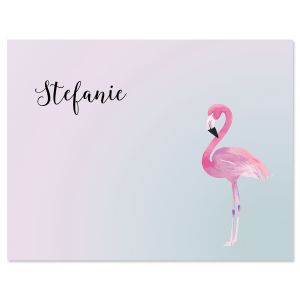 Single Flamingo Folded Note Cards