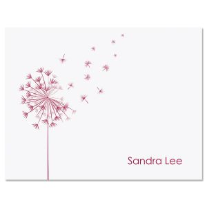 Wispy Dandelion Pink Folded Note Cards