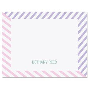 Pastel Lines Folded Note Cards