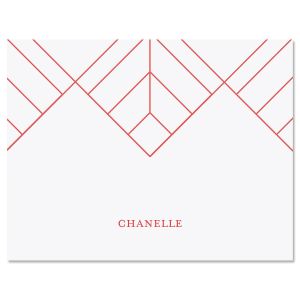 Pink Diamond Lines Folded Note Cards