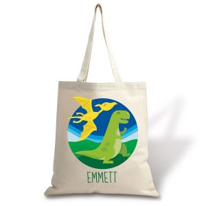 Dinosaur Personalized Canvas Tote