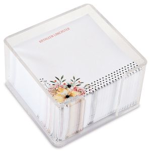  Personalized Floral Dots Notes in a Cube