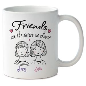 Friends Faces Mug - 2 Names