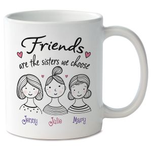 Friends Faces Mug - 3 Names