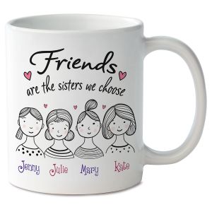 Friends Faces Mug - 4 Names