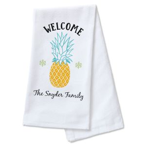 Welcome Pineapple Personalized Kitchen Towel