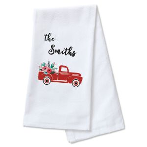 Red Truck Personalized Kitchen Towel