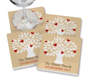 Family Tree Personalized Ceramic Coasters