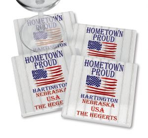 Home Town Proud Personalized Ceramic Coasters