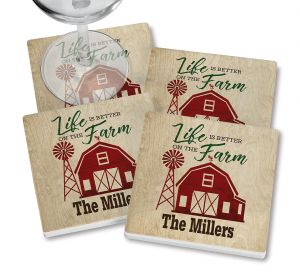 Better on Farm Personalized Ceramic Coasters