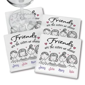 Friends Faces Personalized Ceramic Coasters