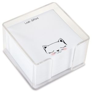 Personalized Kitty Ears Note Sheets in a Cube