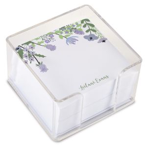 Personalized Wildflowers Note Sheets in a Cube