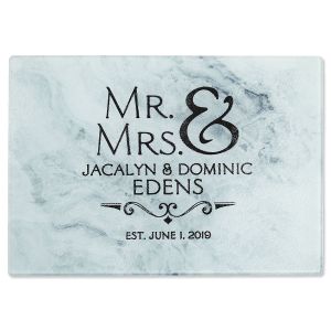 Mr. & Mrs.  Personalized Glass Cutting Board