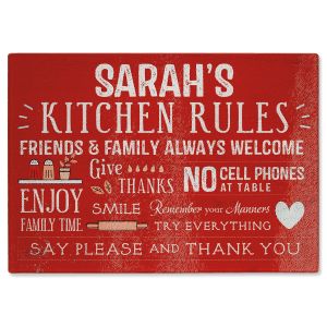 Kitchen Rules Tempered Glass Cutting Board - Red