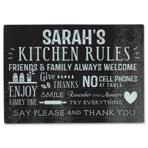 Kitchen Rules Tempered Glass Cutting Board - Black