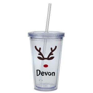 Reindeer Acrylic Personalized Beverage Cup