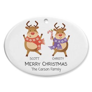 Reindeer Family Ornament - 2 Names