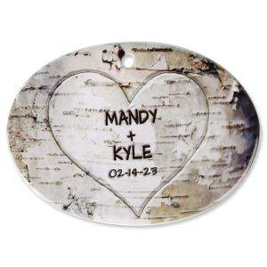 Heart Carving Personalized Ornament