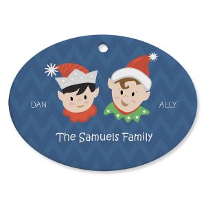 Elves Family Personalized Ceramic Ornament