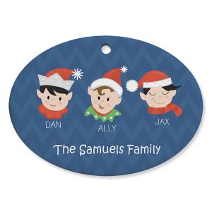 Elves Family Ornament - 3 Names