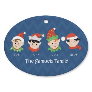 Elves Family Ornament - 4 Names