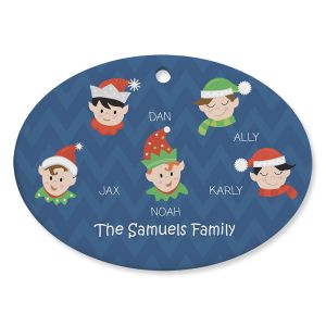 Elves Family Ornament - 5 Names