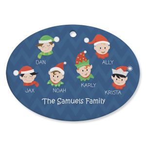 Elves Family Ornament - 6 Names