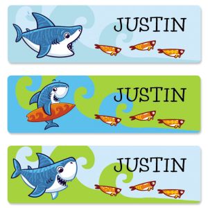 Sharks Name Stickers