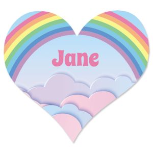 Pastel Rainbow Heart Personalized Stickers